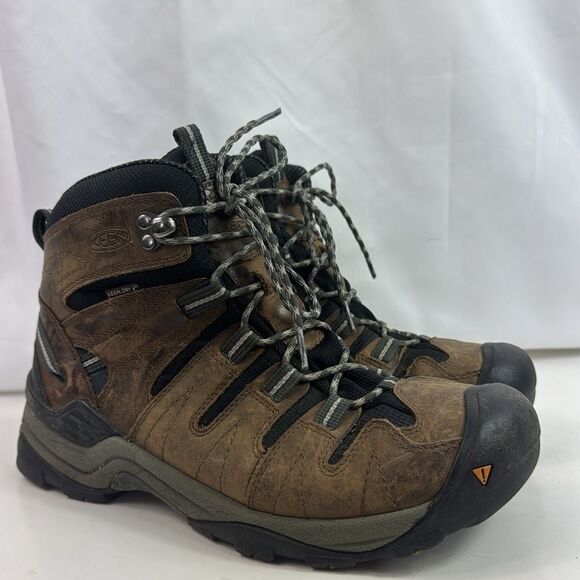 Keen Gypsum Brown Leather Waterproof Lace Up Trail Men’s Hiking Boots - Picture 1 of 14